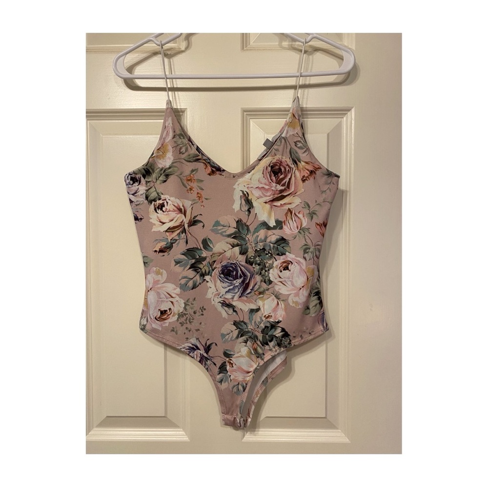 Pink floral bodysuit